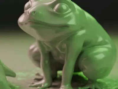 Frog diorama 3D print model