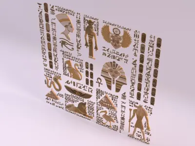 Egyptian Symbols - 044 Low-poly 3D model