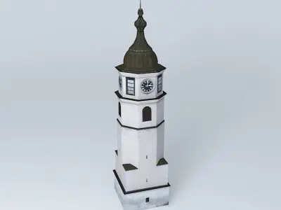 Historical Clock Tower Low-poly 3D model