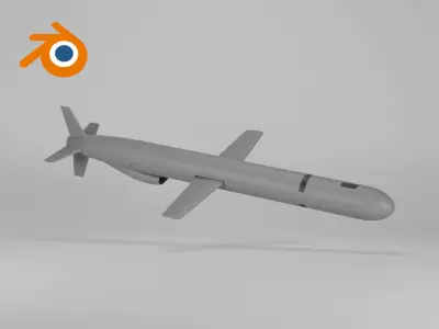 Tomahawk multi-purpose precision subsonic cruise missile 3D model
