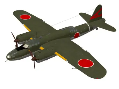 Ki49 Type 100 heavy bomber Donryu 3D model