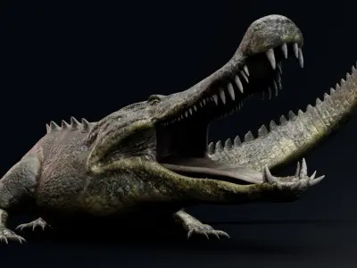 Dinosaur Deinosuchus - Crocodile Low-poly 3D model
