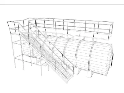 An Oil tank ready for texturing Low-poly 3D model