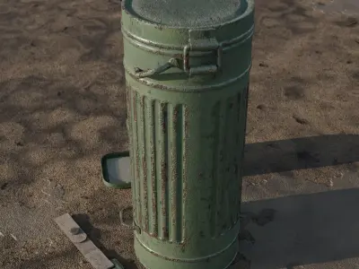 Tall M83 Gasmask Canister 3D model