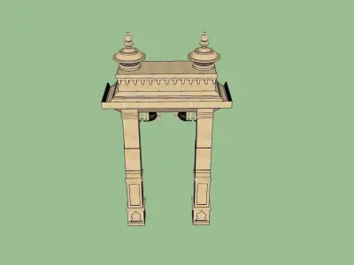 indian jodhpuri stone arch 3d modal Low-poly 3D model
