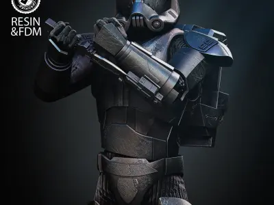 STAR WARS Hunter Bust Tested for 3D Printing 3D print model