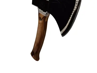 Rustic Steel Wood Handle Axe 3D model