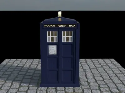 The Tardis Interior and Rigged Low-poly 3D model