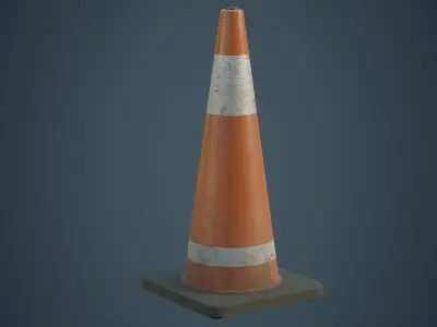 Traffic Cone 6B Low-poly 3D model