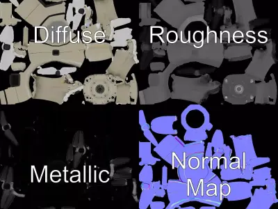 Desert Surveillance Drone model pack Low-poly 3D model