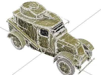 1900s Armored Vehicle Vintage Military Defense Transport 3D model