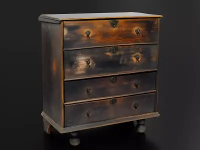 Antique blanket chest 3D print model