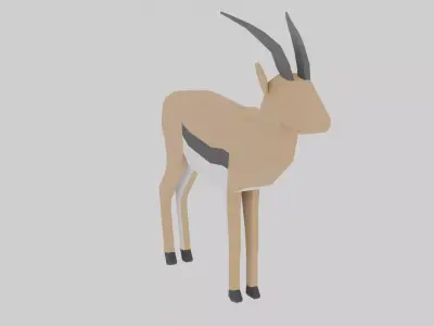Gazelle Rigged Free low-poly 3D model