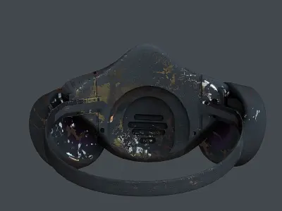 Gas mask helmet 3d model scifi Low-poly Low-poly 3D model Low-poly 3D model 95