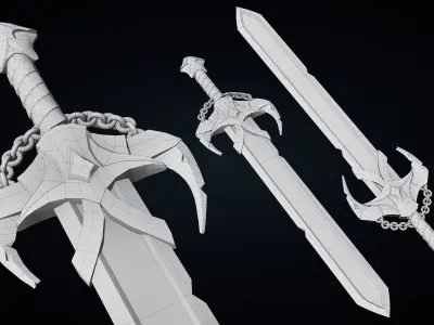 Runic Sword - Stylized Game-ready Asset Low-poly 3D model