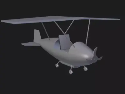 Aeroplane biplane Free 3D model