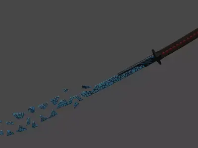 Thousand Edge Demon Sword Low-poly 3D model