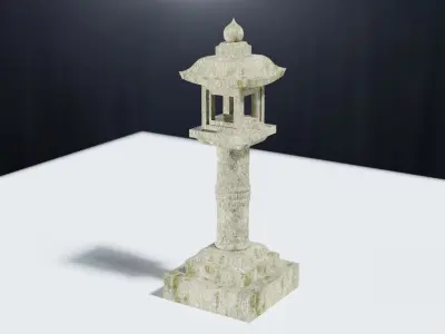 Japanese Stone Lantern Bamboo - Japan Collection model 3D model