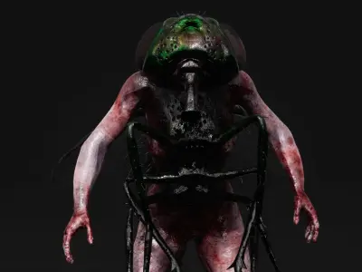 Mutant Fly - Horror Insects Collection Low-poly 3D model