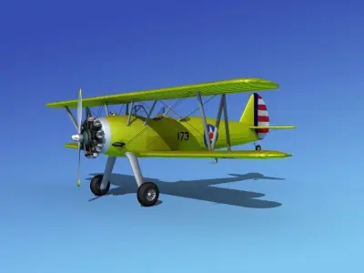 Stearman PT-17 Kaydet Trainer V01 3D model