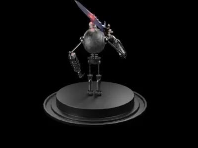 soldier robot gladiator Low-poly 3D model