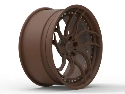 Modular 3 Piece Forged Wheel 3D model