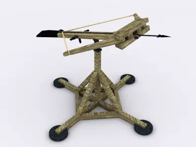 Ancient Medieval Ballista Low-poly 3D model