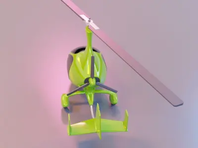Helicopter - Cavalon Autogyro Low-poly 3D model