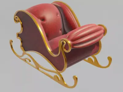 Santa sleigh 3D model