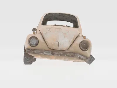  VW Beetle wreck Free 3D model