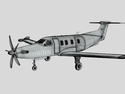 Pilatuse pc 12 Low-poly 3D model