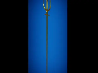 Atlan trident from the movie Aquaman Low-poly 3D model
