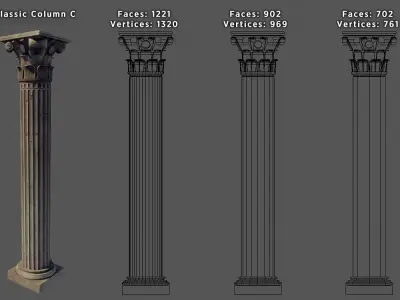 Classic Columns Free low-poly 3D model