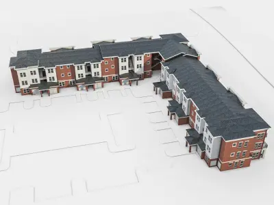 Apartment Complex 01 Low-poly 3D model