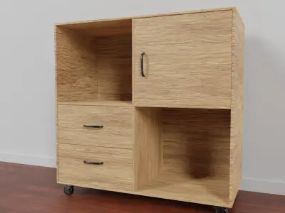 Sideboard wood Free 3D model