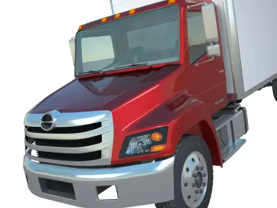 Hino Conventional 338 box truck 2014-2018 3D model