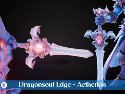 Stylized Sword - Dragonsoul Edge Aetherion - Game Ready 3D model