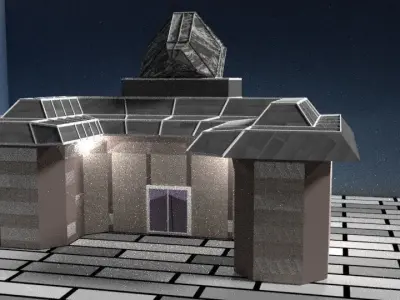 Low Poly Historic Building Cinema for Gaming Project etc Low-poly 3D model