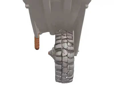 SciFi Armored Wheel Module Low-poly 3D model