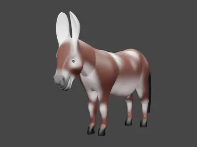 cartoon donkey  3d model  Low-poly 3D model