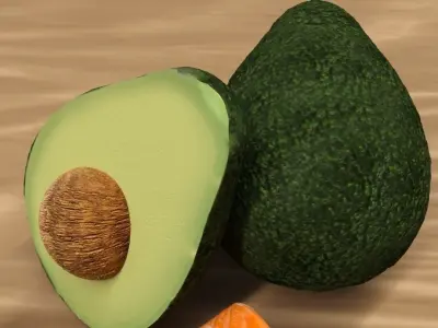 Sushi with avocado 3D model