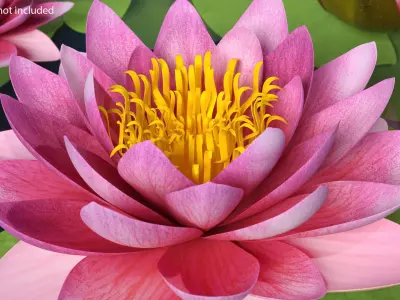 Blooming Nymphaea Siam Purple 3D model