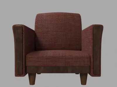 Retro armchair  Free low-poly 3D model