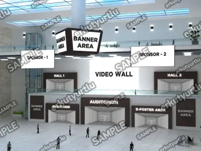 Virtual e-Congress Lobby 004 3D model