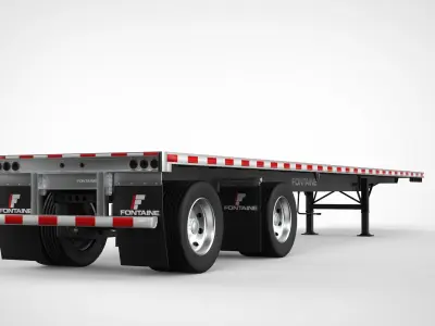  Flatbed Trailer Fontaine 3D model