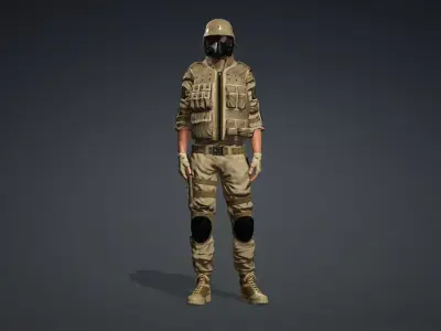 Modern Tactical Soldier 3D Model 3D model