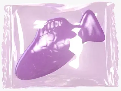 Wrapped Purple Fish 3D 3D model