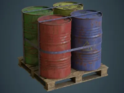 Barrel 1C Low-poly 3D model