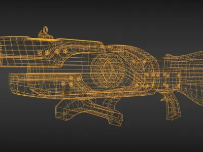 Sci-fi Lowpoly Rifle Free low-poly 3D model