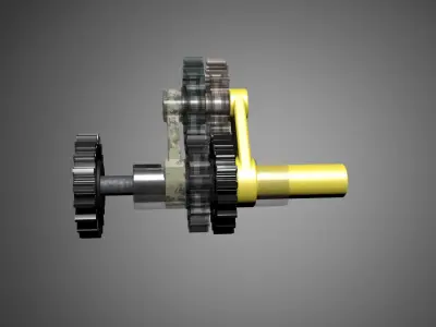 Planetary reducer mechanical animation  3D model